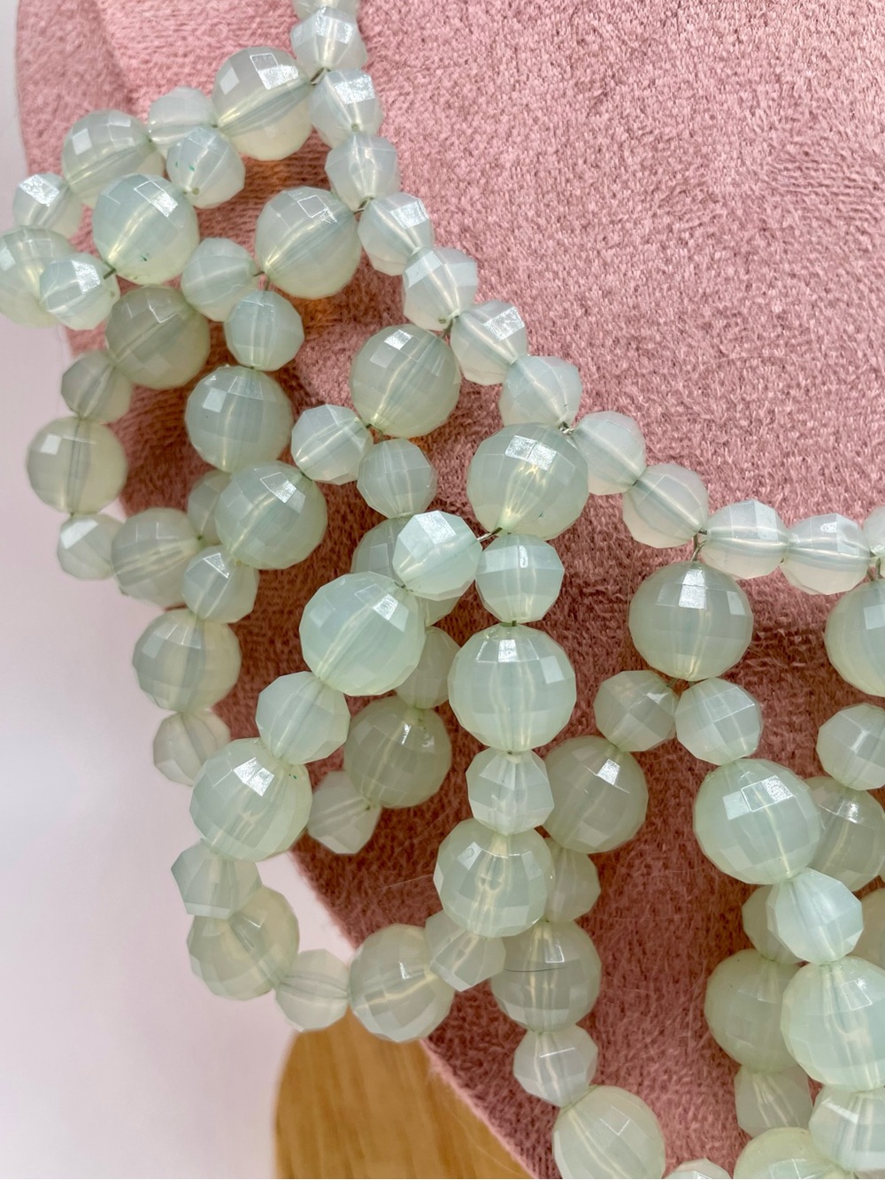 Pale Mint Green Beaded Statement Necklace - Picture 4 of 6